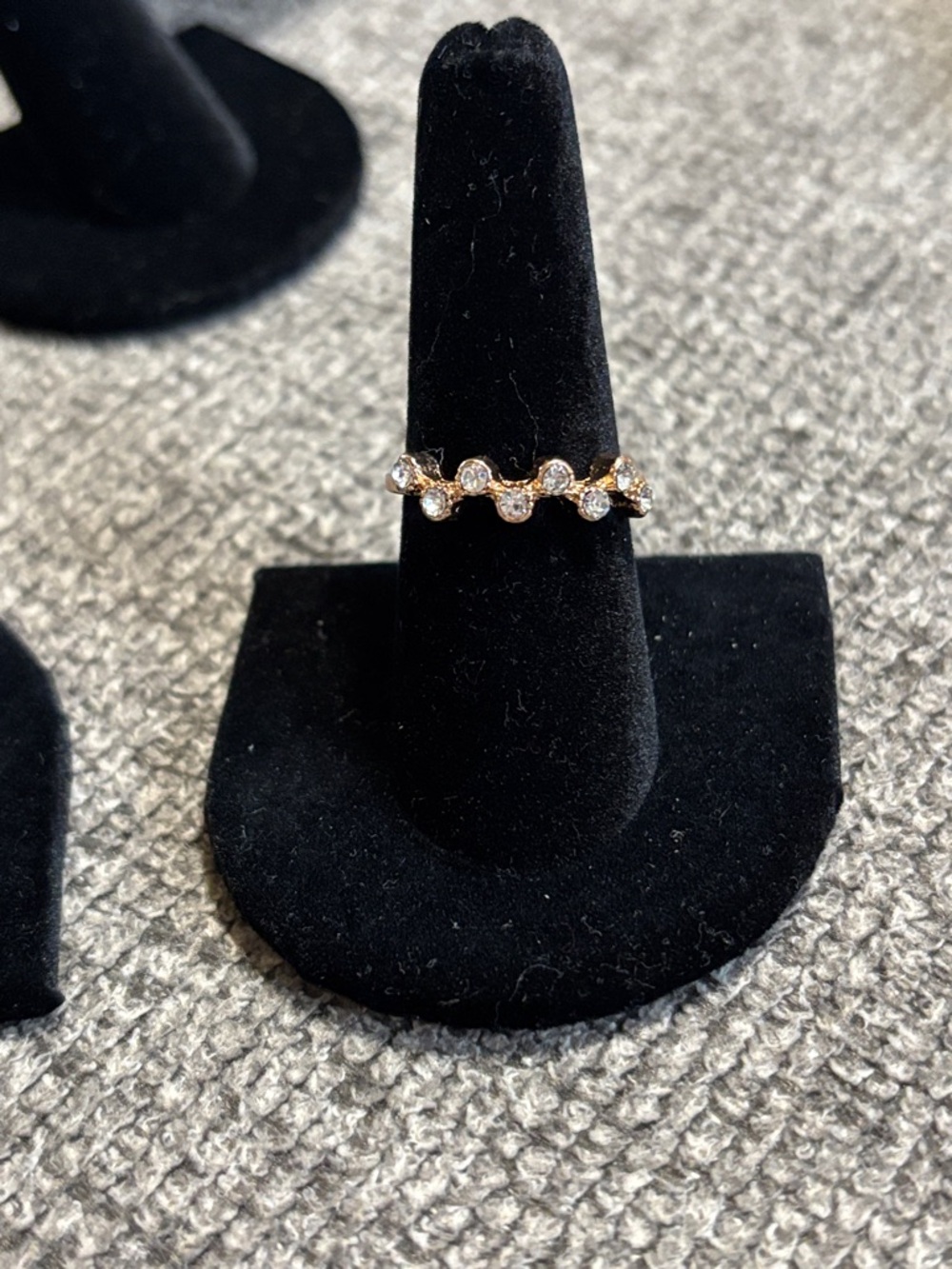 Gold CZ Halo Band Ring - Elegant Gold Tone Women’s Ring size 8